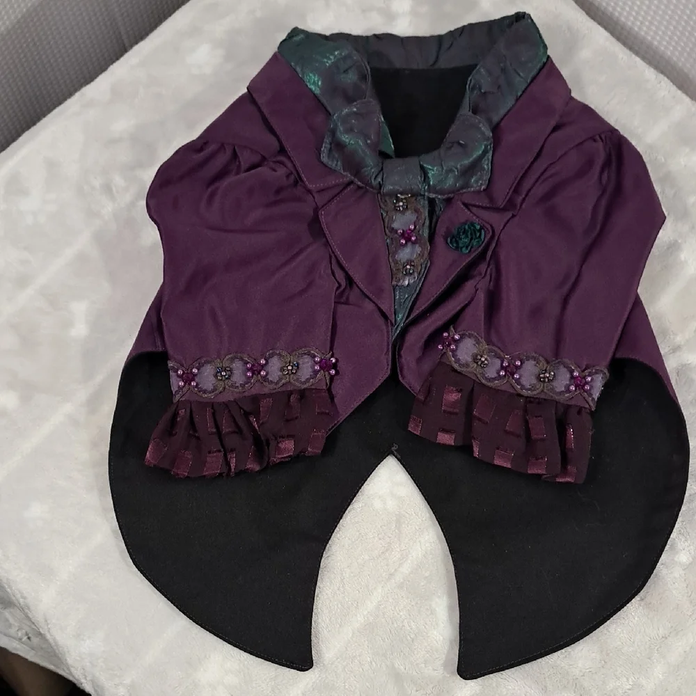 NWOT Elegant Purple Dog Tuxedo Coat
